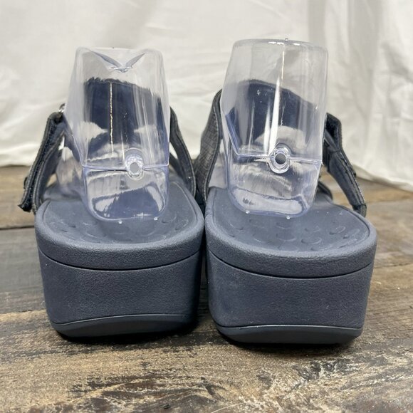 Vionic Ellie Wedge Sandal Womens 11 Navy Blue Orthotic Arch Walking Adjustable - Picture 9 of 10